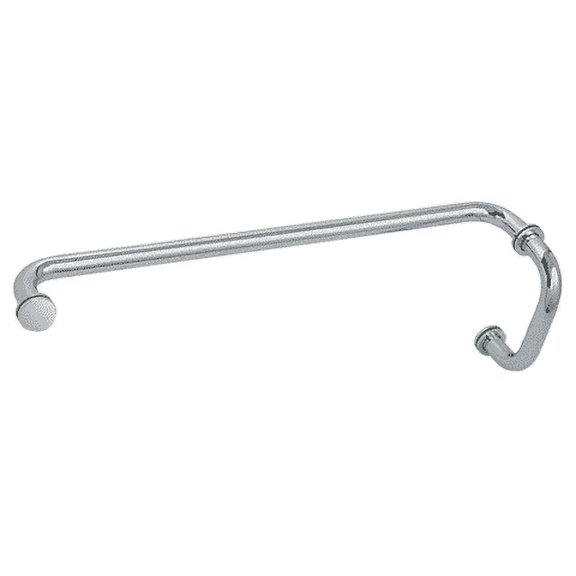 CRL BM6X24SC Satin Chrome 6" Pull Handle and 24" Towel Bar BM Series Combination With Metal Washers
