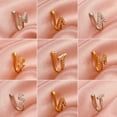 thumbnail image 5 of Punch-free nose stud copper inlaid zircon letter U-shaped nose clip nose ring piercing jewelry-1, 5 of 5