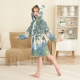 thumbnail image 4 of FORMRS Niños Bathrobe Unisex Hooded Robe Soft Plush Pajamas Sleepwear, Size 10-12T, Beige Mountain, 4 of 7