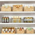 thumbnail image 6 of mDesign Hyacinth Braided Woven Pantry Bin Basket, Handles, 6 Pack, Natural/Tan, 6 of 8
