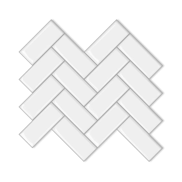 CHAO Papel pintado autoadhesivo para azulejos, color blanco, 30 x 30 cm, estilo mosaico, adhesivo de pared, película decorativa impermeable para azulejos de baño y cocina