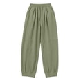 thumbnail image 6 of Smsaxvxz Cotton Line Pants for Women Fashion Casual Elastic Waist Comfortable Baggy Jogger Trousers Army Green M, 6 of 6