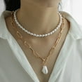 thumbnail image 1 of WEUVEB 1Jgo Collar Retro Con Colgante De Perla En Metal Aleación Multicolor, 1 of 8