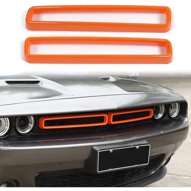 Inserciones de parrilla delantera Voodonala para Dodge Challenger, naranja, ABS