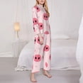 thumbnail image 5 of Wukai Pig Noses Print Women's Pajama Set - Soft Long Sleeve Sleepwear for Comfort and Style-X-Large, 5 of 9