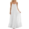 thumbnail image 3 of Crunowin Women's Backless Cami Dresses, Casual Sleeveless Lounge Dress Summer Long Sundress with Back Tie White XL, 3 of 10
