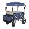 Keenz 7S Push Pull Baby Toddler Kids Wheeled Stroller Wagon with Canopy, Blue