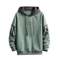 thumbnail image 3 of MHFRRA Sudadera Deportiva Informal con Capucha y Estampado de Letras para Hombre, Estilo Otoño E Invierno Verde, 3 of 3