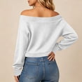 thumbnail image 4 of StSilkitty Off the Shoulder Sweatshirt for Womens Loose Casual Long Sleeve Sweatshirts Lightweight Comfy Pullover Tops, 4 of 6
