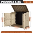 thumbnail image 2 of Nihsuao Store-It-Out Midi Horizontal Durable 36 Cu.ft Resin Outdoor Storage Shed With Heavy Duty Floor and Locking Latch, for Lawnmowe, Garden Tools, Brown & Beige, 2 of 8