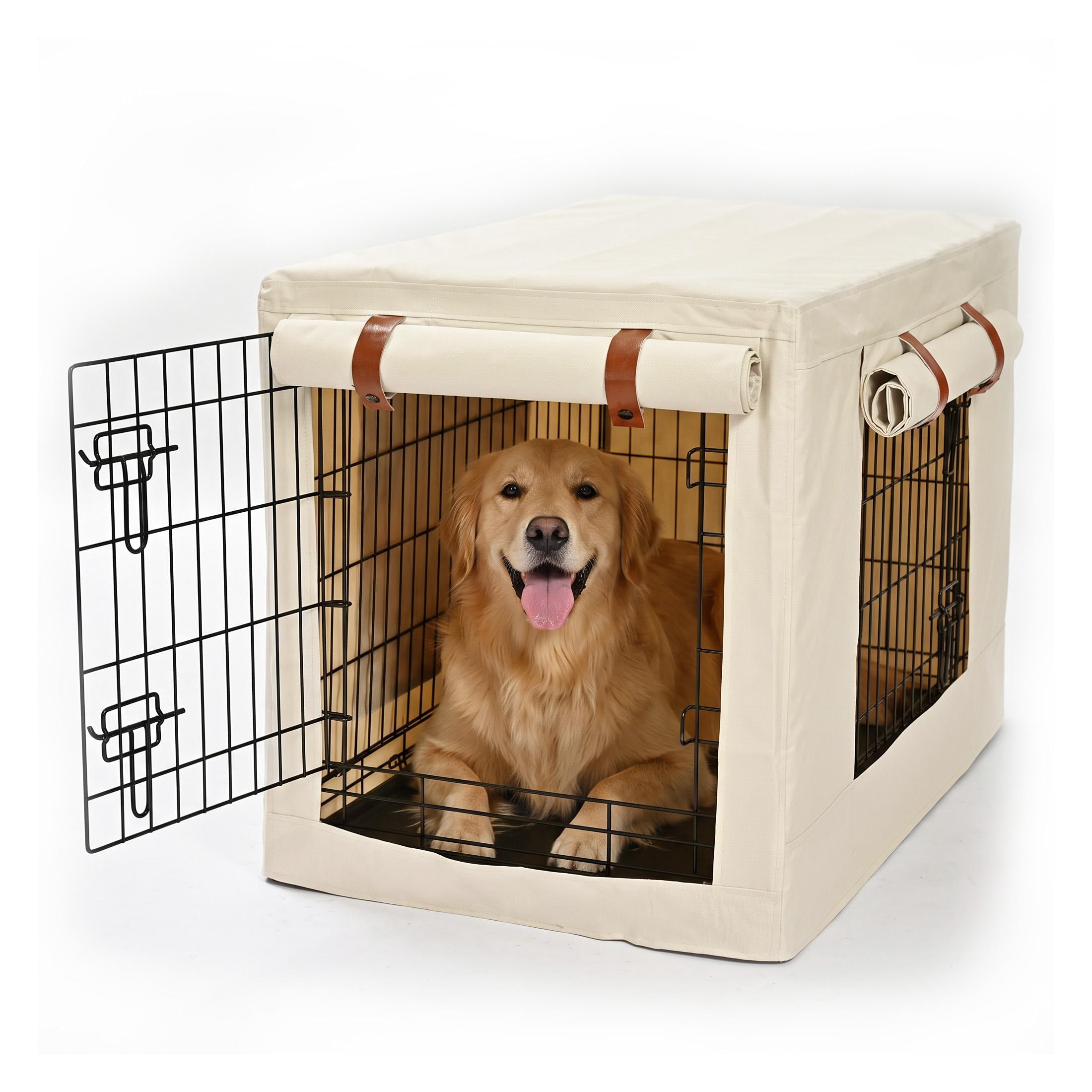 Vibrant Life 24" Dog Crate Cover with Breathable Panels, Beige