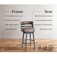 thumbnail image 3 of Titana 26" Seat Height Swivel Bandero Tobacco Faux Leather and Mineral Metal Bar Stool for Kitchen Island Counter, 3 of 7