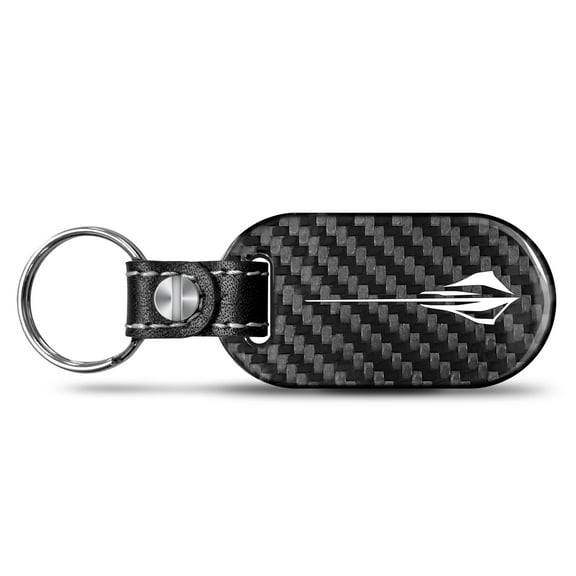 iPick Image for Chevrolet Corvette C8 Stingray Real Black Carbon Fiber Tag Style Key Chain, Official Licensed