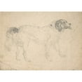 thumbnail image 2 of Sir Edwin Henry Landseer 18x14 Gold Ornate Wood Frame and Double Matted Museum Art Print Titled - Study of a Herding Dog Facing Right (1810), 2 of 4