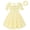 Yellow, variant on ZEHJUHAN Toddler Girls Summer Short Sleeve Sundress Square Neckline Tie Back A-Line Beach Dress With Matching Headband Yellow,2Y