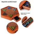 thumbnail image 4 of Wooden Chinese Checkers Board Game Set with Glass Ball and Drawers Strategy Game Hexagon Wooden Checkers Game for Children and Beginners, 4 of 4