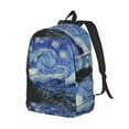 thumbnail image 2 of Daiia The Starry Night Vintage Canvas Backpack for Men and Women ,Hiking Backpack,Travel Laptop Bag for School,Large Capacity Backpack, 2 of 8