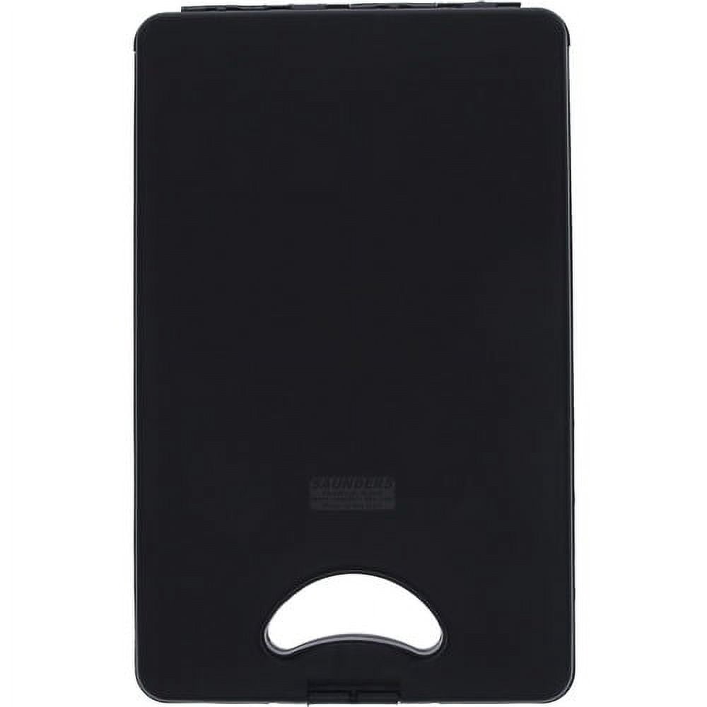 Saunders Deskmate II Portable Desktop 0.50" Clip Capacity - Stationary - Bottom Opening - 10" x 16" - Low-profile - Polypropylene - Black - 1 / Each