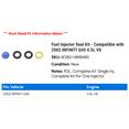thumbnail image 2 of Fuel Injector Seal Kit - Compatible with 2002 INFINITI Q45 4.5L V8, 2 of 2