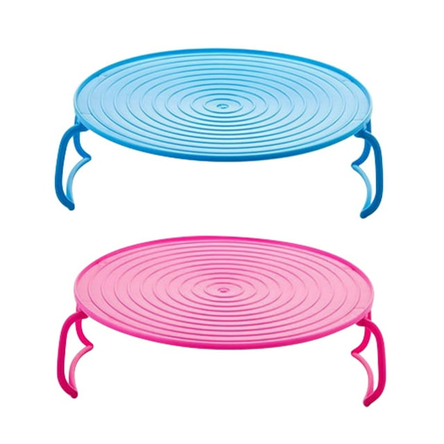 KAKOWELY 2Pcs Microwave Oven Tray Holders Layered Storage Racks Kitchen Steaming Racks,9.25X"X9.25"X3.27"