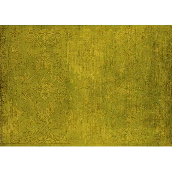 Ahgly Company Indoor Rectangle Oriental Yellow Industrial Area Rugs, 5' x 7'