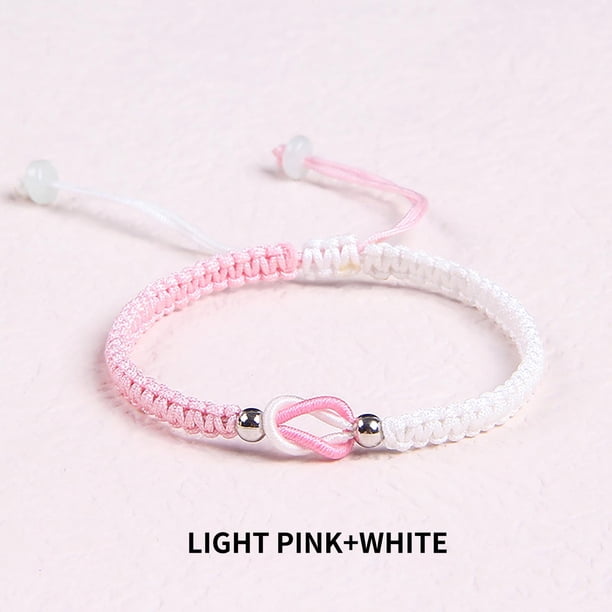Xihbxyly Pulseras de La Amistad Tejidas a Mano, Elegante Diseño Ajustable, Cuerda Suave con Cuentas Plateadas, Regalo Perfecto para Aniversarios, Cumpleaños, San Valentín, Todas Las Edades.