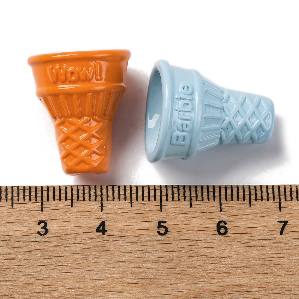 200pcs Baking Painted Opaque Acrylic Beads Ice Cream Cone Mixed color 20.5x17.5mm Hole: 2.8mm