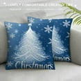 thumbnail image 3 of BCIIG Let it Snow Winter Pillow Covers  Blue Christmas Throw Pillows Cases Snow Flakes Pillow Covers White Xmas Tree Pillowcases Art Home Decor for Indoors Bed 24x24in, 3 of 5