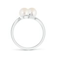 thumbnail image 2 of Angara Double Freshwater Cultured Pearl Ring with Diamond Accents in 925 Sterling Silver for Women | June Birthstone Jewelry for Her, 2 of 7