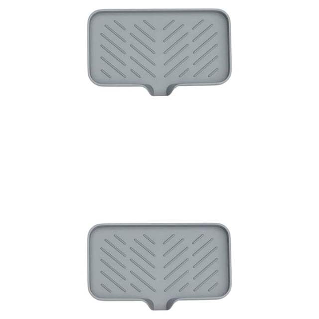 Bandeja de fregadero Wosthever Soporte de esponja Estante de drenaje Accesorios para el hogar Gadget de cocina Gris oscuro Grande/Nuevo 2Conjunto