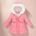 thumbnail image 2 of Vividxx Toddler Winter Coat Girls Winter Hooded Coat With Trim Warm Zip Up Long Sleeve Jacket Slim Fit Outerwear For 9-10 Years, 2 of 3