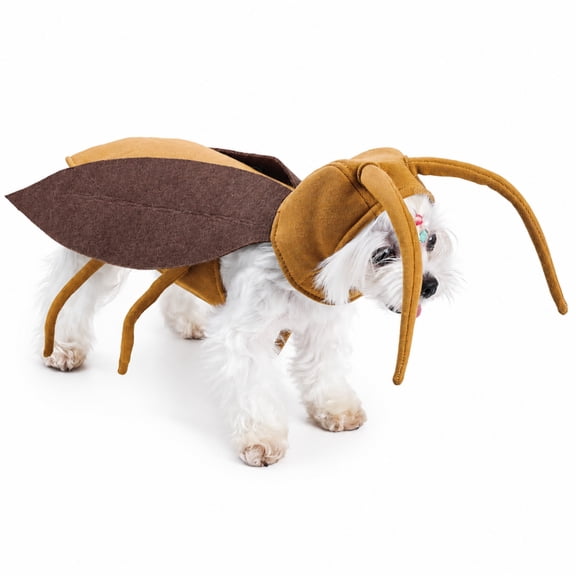 GokyZoe Cockroach Costume for Cats and Dogs, Halloween Pet Outfit with Antennae and Wings