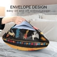thumbnail image 4 of Yayeee Pillowcase Standard Size Set of 2 Satin Wrinkle Resistant Pillow Case, Orange Geometric, 4 of 8