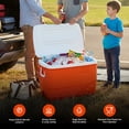 thumbnail image 3 of Orange 44.4Qt 42L Insulated Cooler Box, Hard Plastic Ice Chest with Handle, 3-Day Ice Retention, Food Safe Portable Cooler for Camping, Fishing, Beach, BBQ & Outdoor Activities, 3 of 6