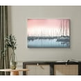 thumbnail image 1 of PixonSign Canvas Print Wall Art Film Grain Pink & Teal Docked Boats Marine Life Ocean Photography Realism Modern Scenic Colorful Multicolor Duotone for Living Room, Bedroom, Office - 24"x36", 1 of 5