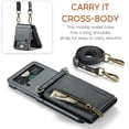 thumbnail image 4 of Dteck Wallet Case For Samsung Galaxy Z Flip 3, Magnetic Leather Zipper Wallet with RFID Blocking Card Holder Slots Shockproof PC Stand Cover With Shoulder Strap,Black, 4 of 9