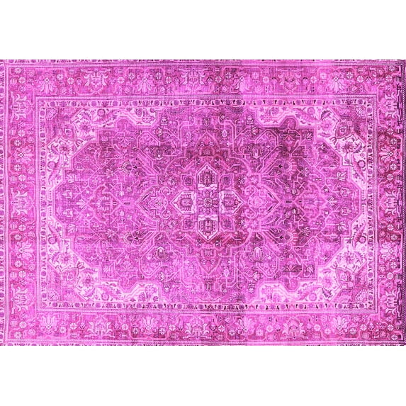 Ahgly Company Indoor Rectangle Medallion Pink Traditional Area Rugs, 5' x 7'