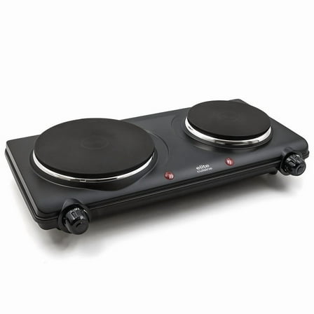 Elite Cuisine EDB503 Electric Double Cast Burner Hot Plate