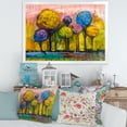 thumbnail image 3 of Designart 'Colourful Landscape Trees Impressionist IV' Modern Framed Art Print, 3 of 4