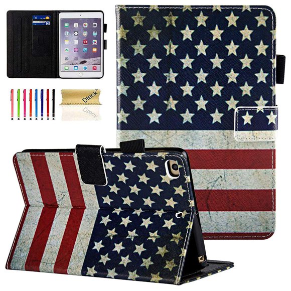 Funda Dteck Mini para iPad 7.9" Folio Bandera EE. UU. con suspensión automática
