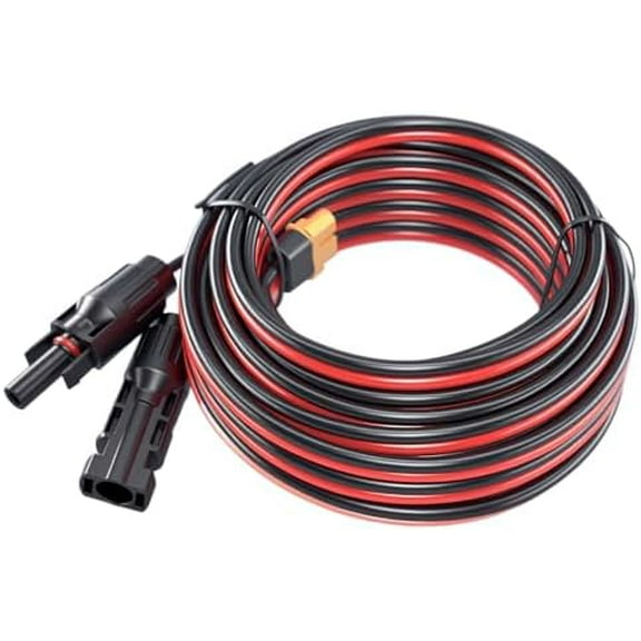 XT60 Adapter to Solar Connector Cable 12AWG 25FT, XT60 to Solar Panel Extension Cable 12 Gauge 7.62m for Ecoflow River and Delta Series Bluetti EB55 Power Station Solar Panel$$Garden & Patio