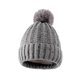 thumbnail image 2 of Gorro de punto de color liso, gorro a rayas cálido y a prueba de frío para otoño/invierno (gris) BRILLAR  Rojo Verde, 2 of 4