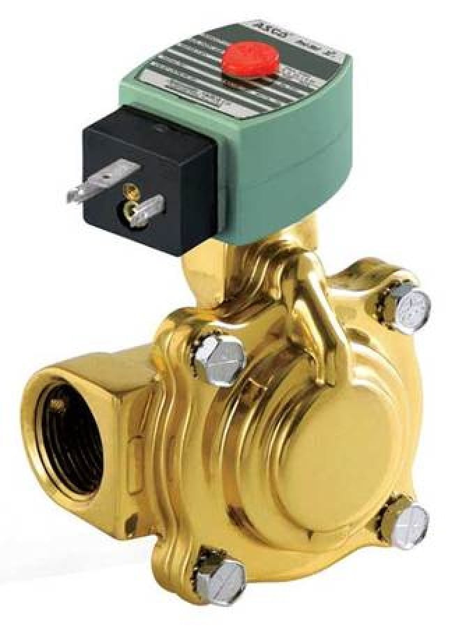 ASCO SC8210G054 120V AC Brass Solenoid Valve, Normally Closed, 1 in