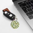 thumbnail image 6 of Naloa Green Hawaii Palms Print Round Keychain Keychain Key Ring, Key Tag, Key Chain Bulk for Gift Accessories (Round), 6 of 7