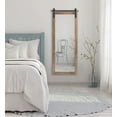 thumbnail image 6 of Kate and Laurel Cates Farmhouse Wood Framed Wall Mirror, 18 x 50, Rustic Brown, Barn Door-Inspired Rustic Mirrors for Wall, 6 of 6
