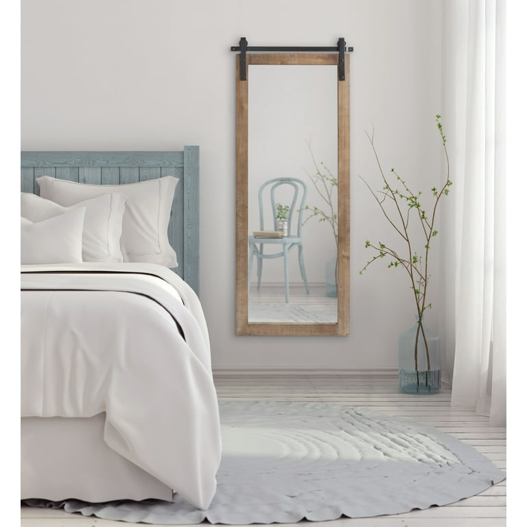 Morris Rustic Wood Wall Mirror - Gray 30 x 20 by Aspire 