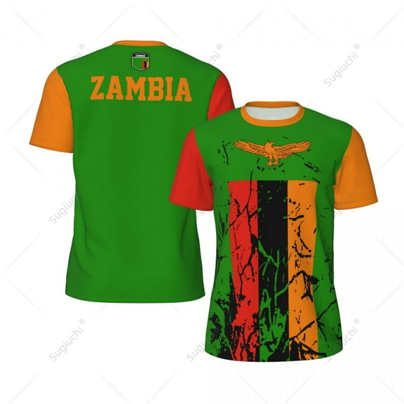 Exclusive design Zambia Flag Grain 3D Printed Men For Running Bike Soccer Tennis Fitness Sports tshirt Mesh Fans Short T-shirt
