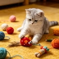 thumbnail image 2 of Catnip Cat Toys,Interactive Mouse-Shaped Cat Toys for Indoor Entertainment Daily Boredom Relief,Soft Cat Chew Toy & Kitten Teething Toys with String Tails,Red, 2 of 7
