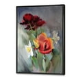thumbnail image 4 of Blossoming Vibrant Red Wildflowers 30 in x 40 in Framed Painting Canvas Art Print, by Designart, 4 of 5