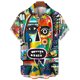 thumbnail image 5 of Camisa con estampado 3D de cara abstracta para hombre, camisa hawaiana de manga corta con gráficos de pintura artística de verano, blusa con solapa, ropa de calle, 5 of 5